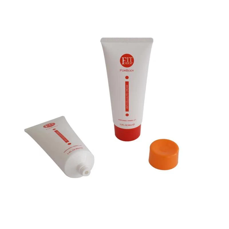 Empty plastic cosmetic packaging tube 