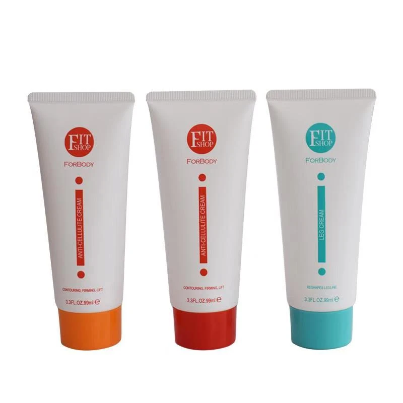 Diameter 40mm capacity 99ml round plastic cosmetic packaging tube with screw cap for fitshop leg cream