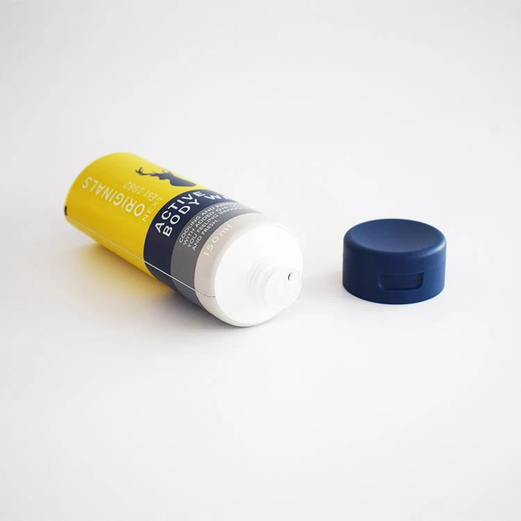 aluminum barrier laminated round tube with flip -top cap for body wash 