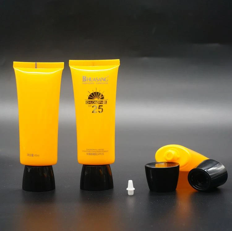 Flat plastic tube for sunscreen Flat plastic tube for sunscreen
