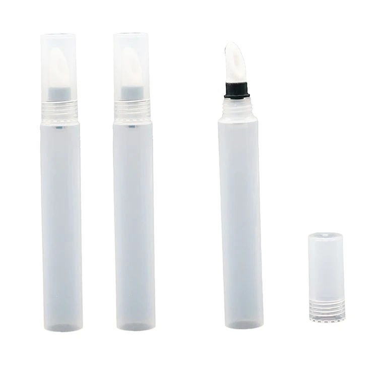 Diameter 19 mm round plastic tube with Silicone brush head for lip balm Diameter 19 mm round plastic tube with Silicone brush head for lip balm