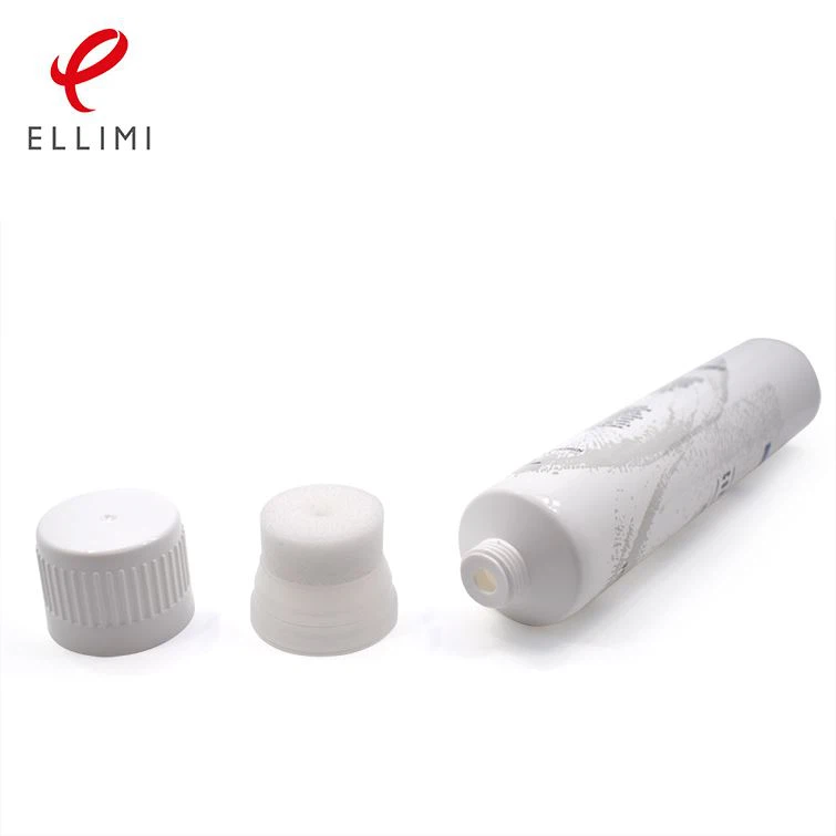 Plastic cosmetic packaging tube with brush for Shoe Polish
