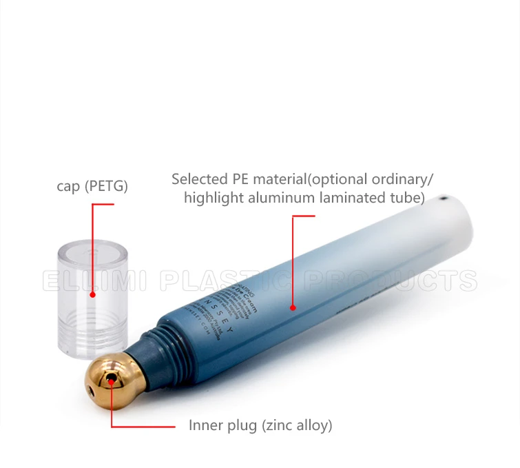 eye cream tube with zinc alloy massager eye cream tube with zinc alloy massager