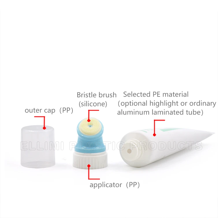 skincare tube with brush applicator