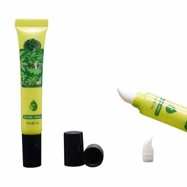 Cheap Capacity 10g Round Plastic Tube With Black Screw Cap For Lip Balm
