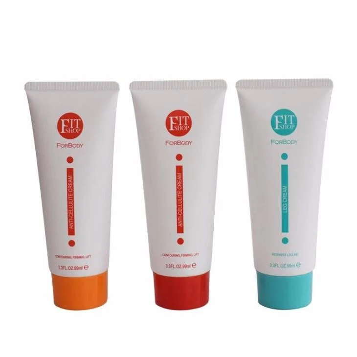 Diameter 40mm Capacity 99ml Round Plastic Cosmetic Packaging Tube With Screw Cap For Fitshop Leg Cream