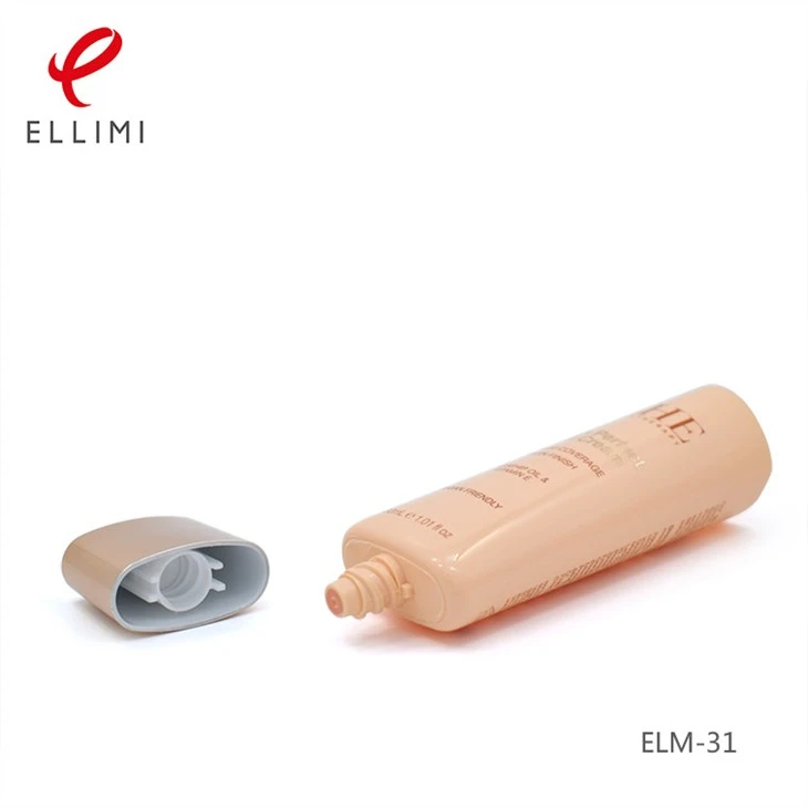 Cosmetic Flat Oval Tube With Flat Cover
