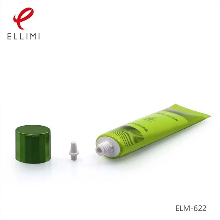 Cosmetic Oval Tube With Green Metal Cap