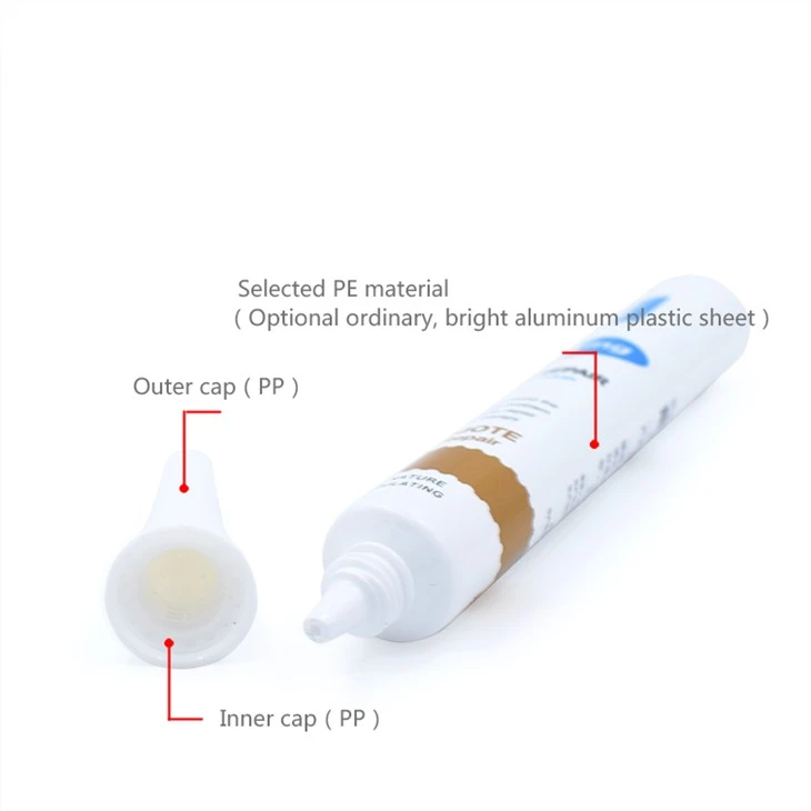 Round Cosmetic Plastic Soft Tube With Trumpet Cap