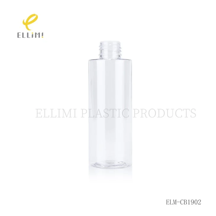 150ml/180ml Clear PET Cylindrical Cosmetic Toner Bottle With Electroplated Silver Cap factory