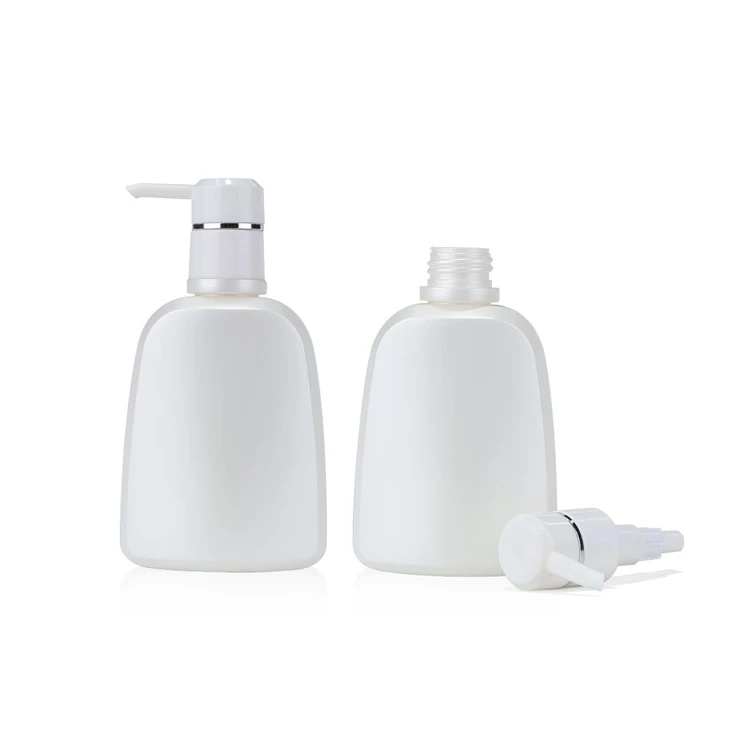 150ml White PE Plastic Lotion Pump Bottles With Silver Ring For Personal Care