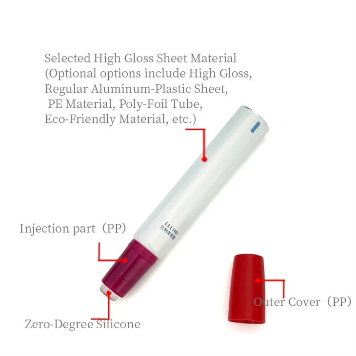 19-Right-Angle Switch Zero-Degree Silicone Cosmetic Plastic Squeeze Tube high quality