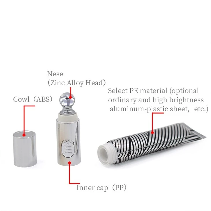 19mm Zinc Alloy Massage Head Vibrating Eye Cream Cap Cosmetic Tube high quality