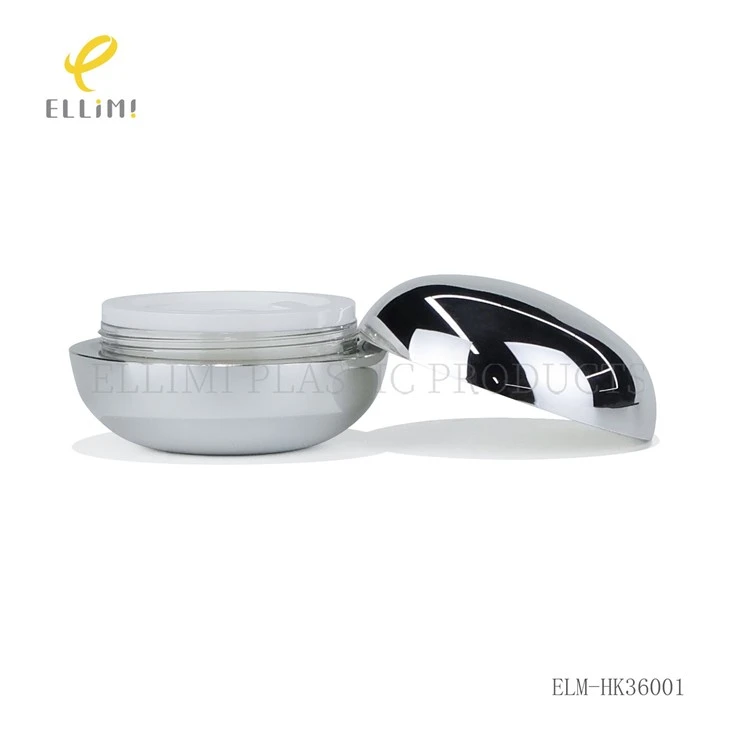 30g/50g Oval Acrylic Cream With Silver Mirror Cap (ABS+AS+PMMA+MS) high quality