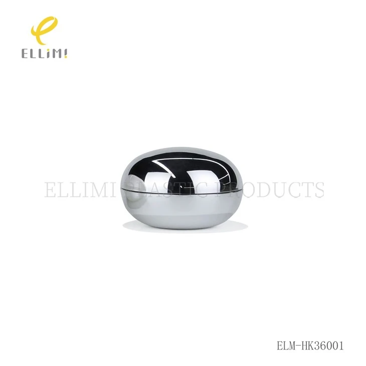 30g/50g Oval Acrylic Cream With Silver Mirror Cap (ABS+AS+PMMA+MS) best