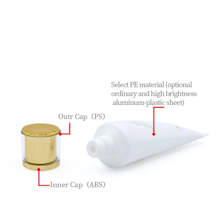 30mm Acrylic Trapezoid Cap Cosmetic Tube For Facial Cleanser high quality