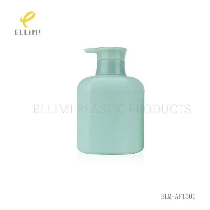 Mint Green PE Plastic Lotion Pump Bottles, Rounded Square Shape For Personal Care suppliers