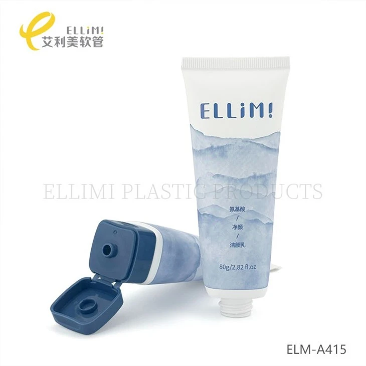 35-spec Low-profile Square Flip-top Lid Flexible Tube For Facial Cleanser factory
