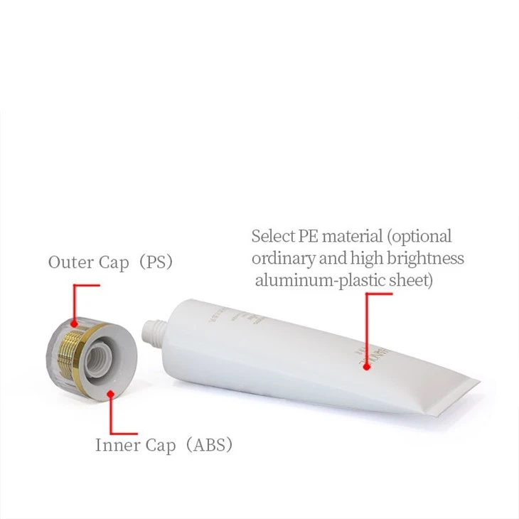 40mm Acrylic Flat-Edge Horizontal-Grooved Screw-Cap Soft Cosmetic Tube high quality