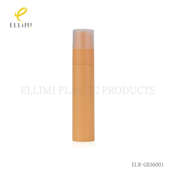 50ml/60ml Orange PP Plastic Airless Pump Bottles With White Cap suppliers
