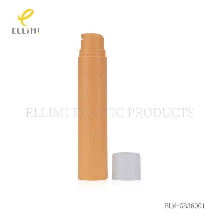 50ml/60ml Orange PP Plastic Airless Pump Bottles With White Cap factory
