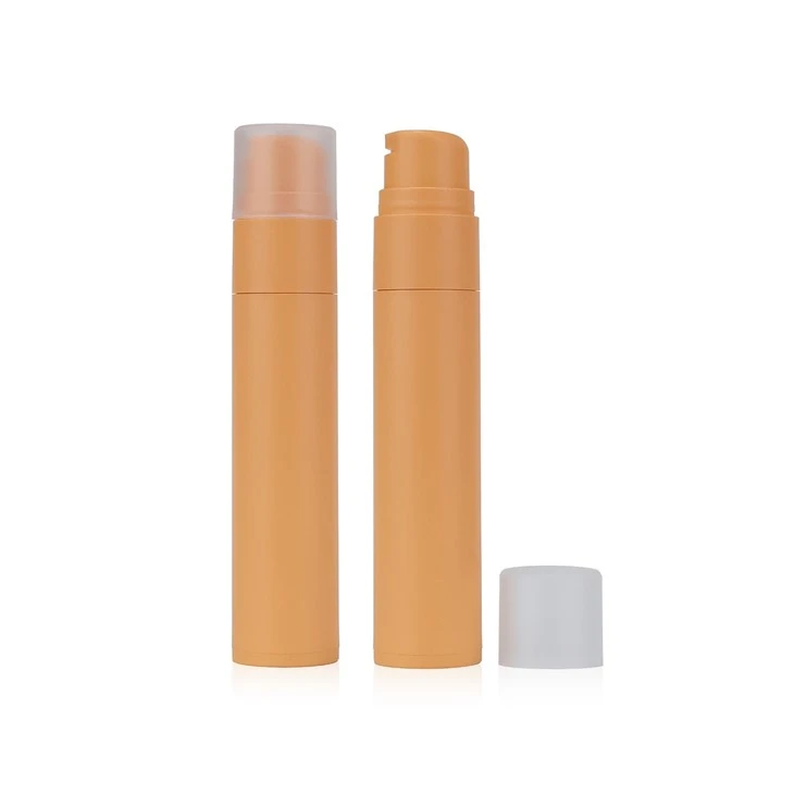 50ml/60ml Orange PP Plastic Airless Pump Bottles With White Cap