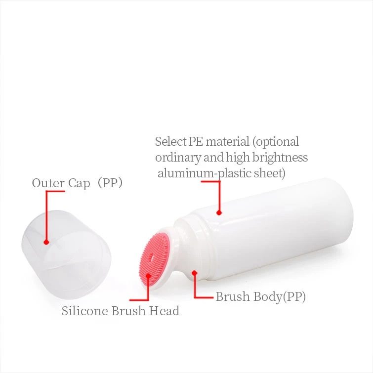50mm Silicone Brush Face Wash Cosmetic Tube - Refillable Plastic Cosmetic high quality