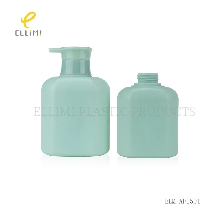 Mint Green PE Plastic Lotion Pump Bottles, Rounded Square Shape For Personal Care high quality