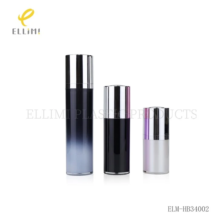 Acrylic Airless Pump Bottle With Gradient/Solid Color Inner Bottle (Black/Purple/Silver) best