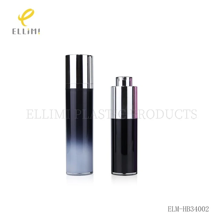 Acrylic Airless Pump Bottle With Gradient/Solid Color Inner Bottle (Black/Purple/Silver) high quality