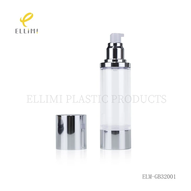 Airless Pump Bottles With Aluminum Cap, AS Clear Body & PP Inner For Skincare best