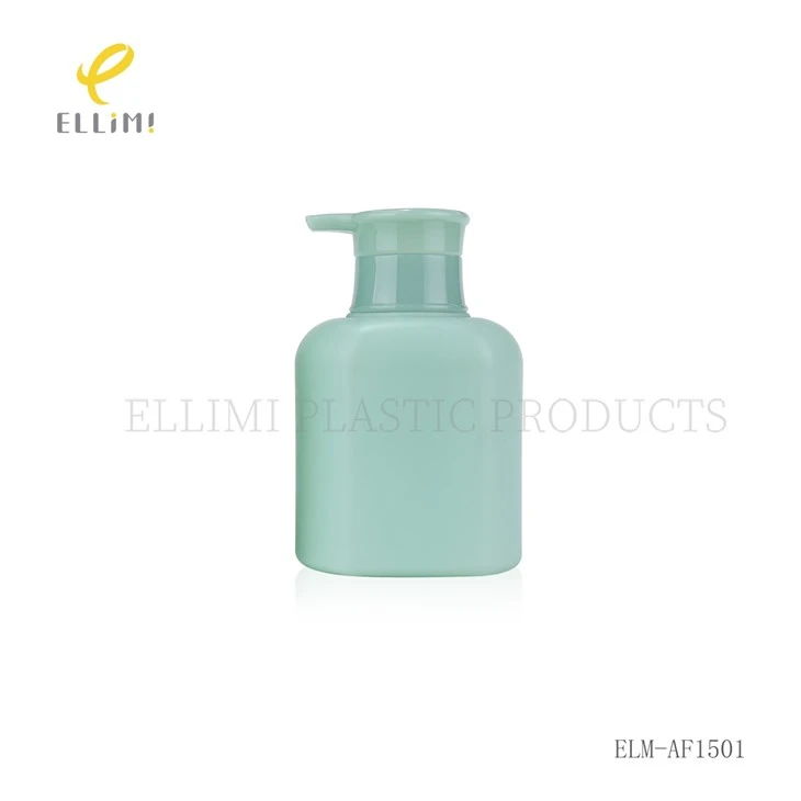 Mint Green PE Plastic Lotion Pump Bottles, Rounded Square Shape For Personal Care factory