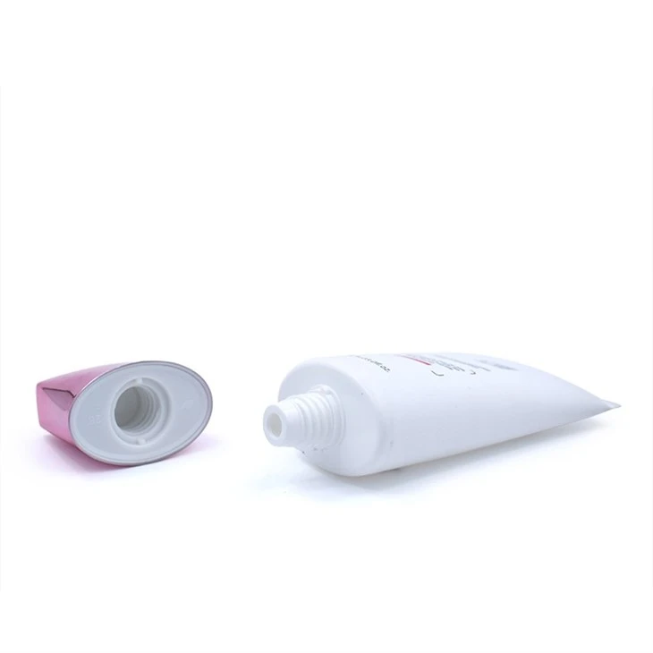 Cosmetic Flat Oval Tubes With Double Flat Cap