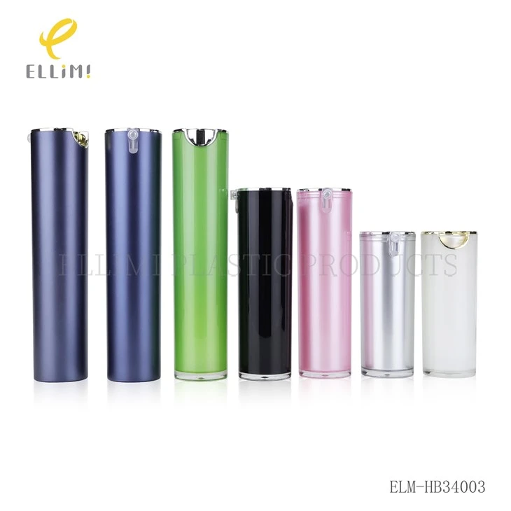 Cylindrical Acrylic Airless Pump Bottle With Flip Top Closure (Matte/Glossy Finish) high quality