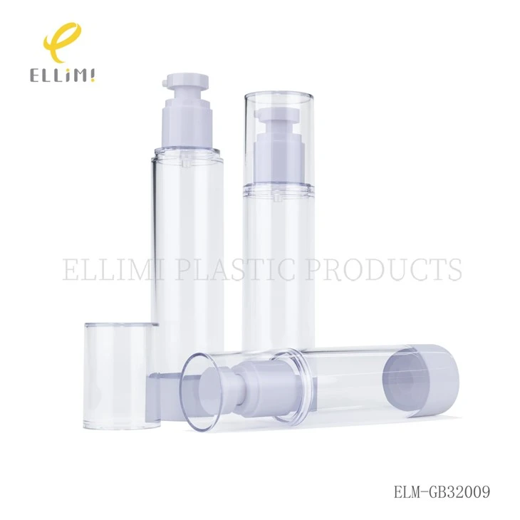 Empty Clear PP Airless Pump Bottles - Refillable Cylinder Containers For Cosmetic Serum & Lotion Use factory
