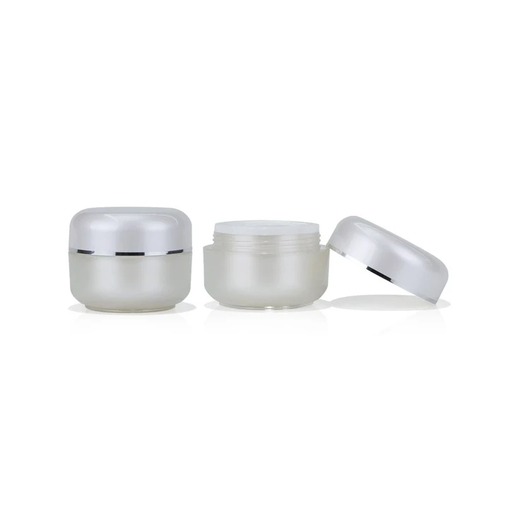 Luxury 50g Frosted White Bottle With Silver Cap For Face Cream & Eye Cream