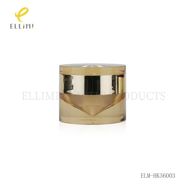 Luxury Acrylic Cosmetic Bottle With Inverted Cone Bottom & Metallic Gold/Silver Cap For Face Cream suppliers