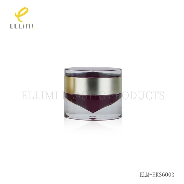 Luxury Acrylic Cosmetic Bottle With Inverted Cone Bottom & Metallic Gold/Silver Cap For Face Cream factory