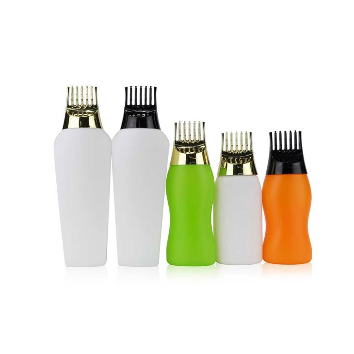 PE Plastic Root Comb Applicator Bottles, Hair Oil Applicator Bottles With Comb Cap For Scalp Care
