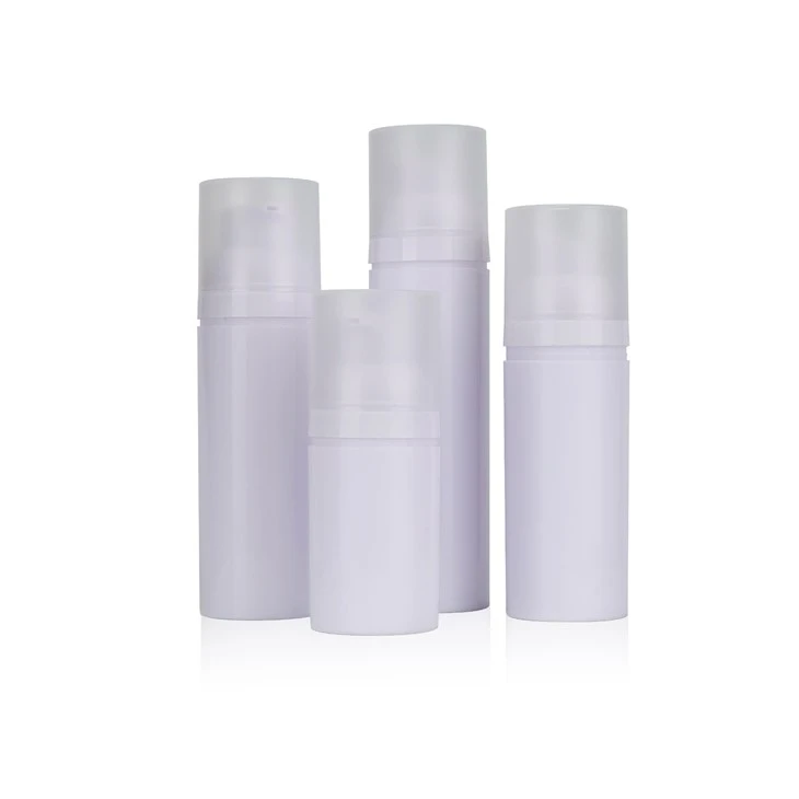 PP Airless Pump Bottles White Matte Cosmetic Containers For Serum Lotion Skincare Packaging