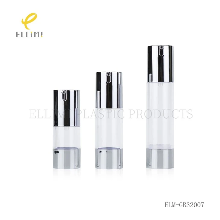 PP Plastic Airless Pump Bottles With Silver Chrome Pump For Skincare Serum & Lotion suppliers