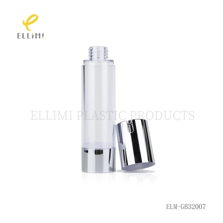 PP Plastic Airless Pump Bottles With Silver Chrome Pump For Skincare Serum & Lotion high quality