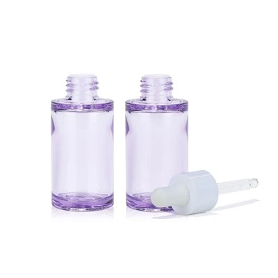 30ml Empty Purple PET Dropper Bottles Refillable Cosmetic Serum Bottles For Skincare Packaging