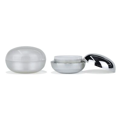 30g/50g Oval Acrylic Cream With Silver Mirror Cap (ABS+AS+PMMA+MS)