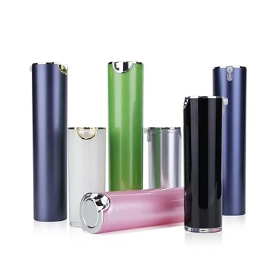 Cylindrical Acrylic Airless Pump Bottle With Flip Top Closure (Matte/Glossy Finish)