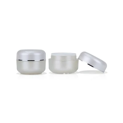 Luxury 50g Frosted White Bottle With Silver Cap For Face Cream & Eye Cream