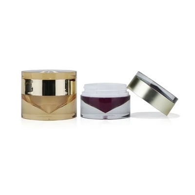Luxury Acrylic Cosmetic Bottle With Inverted Cone Bottom & Metallic Gold/Silver Cap For Face Cream